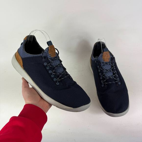 Olukai Nanea Li Running Sneakers Men 11.5 Blue Canvas Lace-Up Low Top 10485-TFVI - Picture 1 of 10